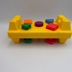 Vintage 1986 Fisher-Price Pound-A-Ball Shape Pounding Bench 2038 with Hammer