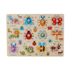 Montessori Wooden Puzzle Toy for Toddlers ABC Numbers Shapes Learning Board