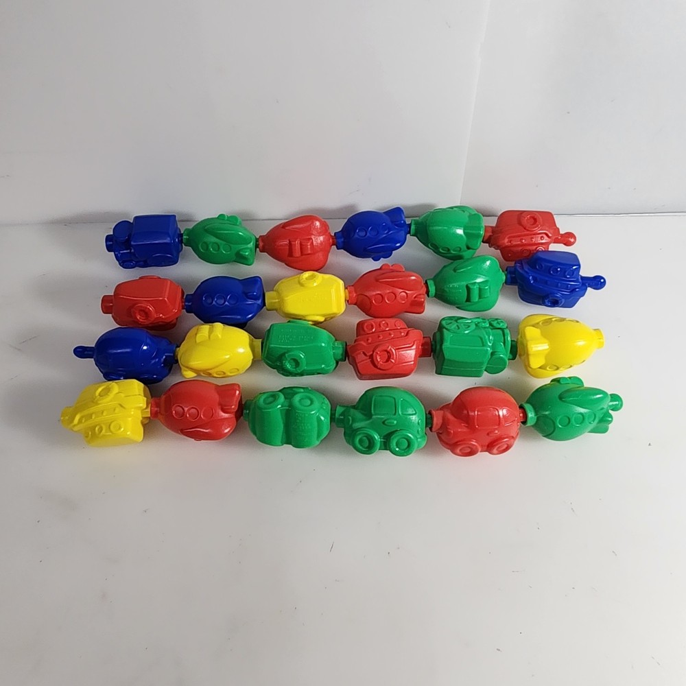 Transportation Themed Snap Beads 24 Pieces Fine Motor Skills Early Learning Toys