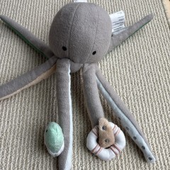 Crate & Kids sea life octopus baby activity Toy-CRATE & BARREL 12″ Gray