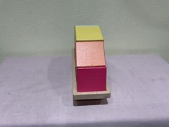 MINDWARE BABU WOOD ROCKER RAINBOW PUZZLE/BALANCING BLOCK TOY, DEVELOPMENTAL!