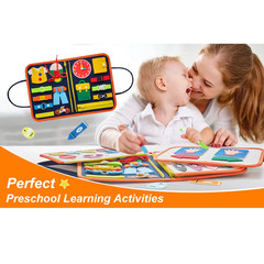 Busy Board Educational Toy for Toddlers 2-4 Year Old, Montessori Preschool Learn