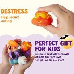 JOYIN 24 PCS Halloween Rubber Ducks, Small, Orange, Black, White