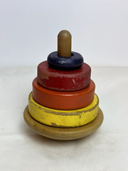 Wood Stacking Stone Blocks Montessori Play Kit Toy Multicolor