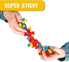 Mini STEM Building Blocks with Sticky Surface, 125 Non Toxic Cubes in Four