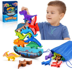 Dinosaur Toys for Kids 3-5: Wooden Stacking Montessori Toys for 3 4 5 6 7 8 Year