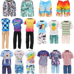 12 Items Doll Clothes for Boy Shoes Casual Wear Dolls Pants