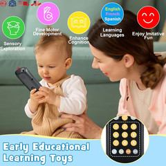 Baby TV Remote Control Toy with Sound and Light, Music Toys for Baby 6-24 Months