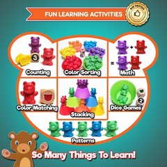 Deluxe Counting & Sorting Bears Game Set – Montessori Fine Motor Learning Jum…