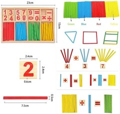 Montessori Toys Math Educational Toy – Wooden Intelligence Sticks Number Card…