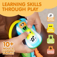 JOYIN Baby Car Keys Teether – Toddlers Sensory Learning Toy w/Music & Blue