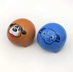 Roller Ball Animal Cars Spark Create Imagine Blue Elephant Brown Puppy Baby 3”