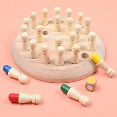 Wooden Memory Matching Game Montessori Color Sorting Educational Toy for Kids