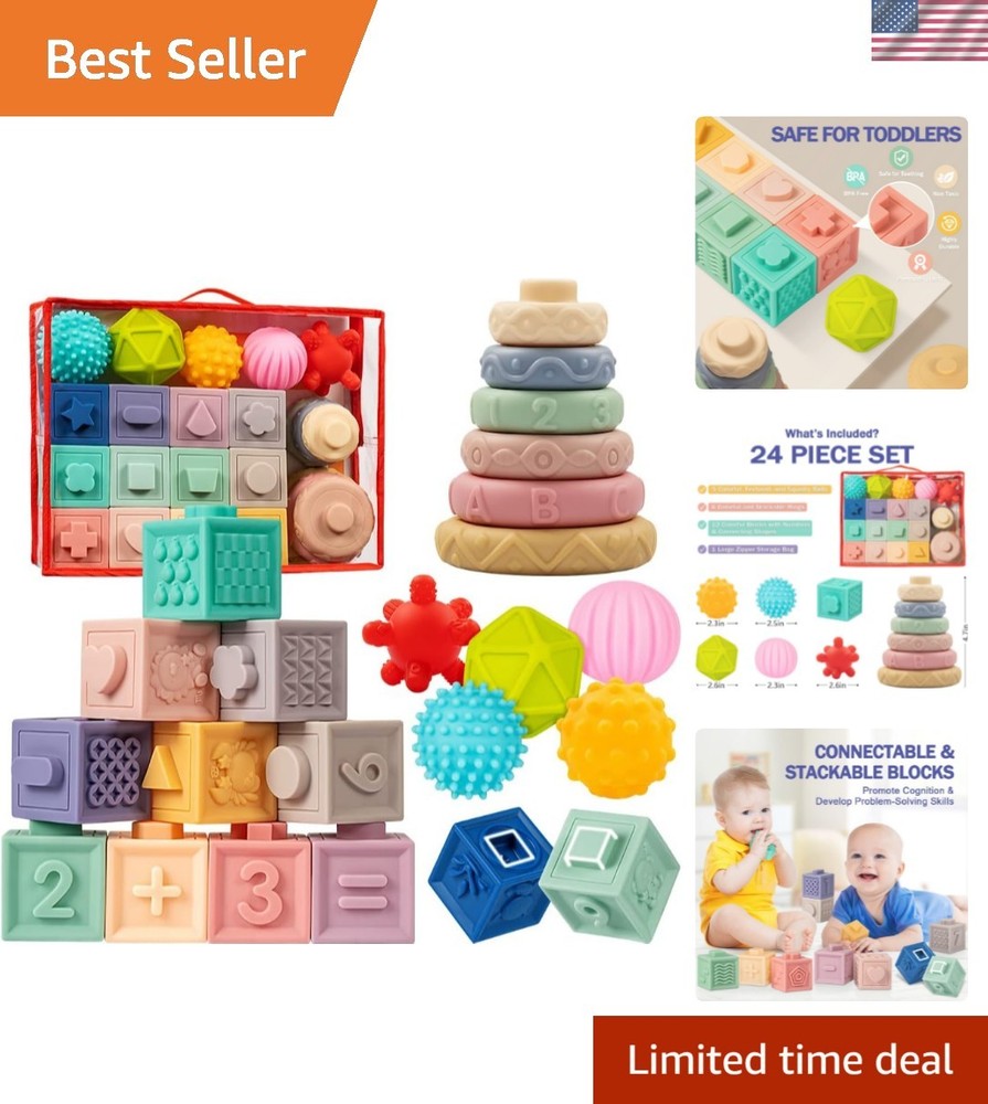 Baby Toys 6-12 , Montessori Toy for Babies 6-12 , Incl Stacking Building Bloc…