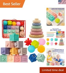 Baby Toys 6-12 , Montessori Toy for Babies 6-12 , Incl Stacking Building Bloc…