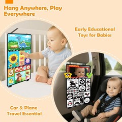 High-Contrast Tummy Time Sensory Set–Developmental Gift for Newborn-2DAY FREE DE
