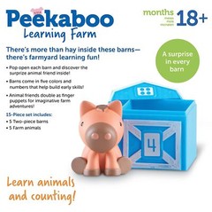 Learning Resources Peekaboo Learning Farm Animal Puppets Fine Motor Skills Toys