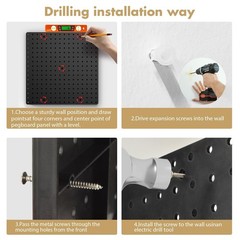 FZK Peg Board,Pegboard 32″*32″,Peg Board Wall Organizer with Strong Ribs Back…