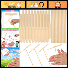 20pcs Flying Hand Helicopter Toy – Wooden Dragonfly Outdoor Party Favors