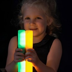 TTS 12pcs Light Up Glow Cylinders Toy for Kids, Educational Sensory Toys EY11108