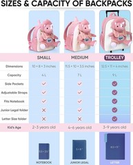 Toddler Suitcase w. Plush Pink Triceratops Toy Kids Gift 3-9 | 2-in-1 Kids Lu…