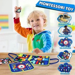 Montessori Kids Travel Toy Felt Activity Quiet Busy Board for Basic Dress Motor