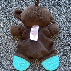 Bright Starts Brown Monkey Lovey Teether Crinkle 9 Inch Security Blanket Chewing