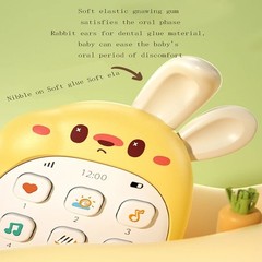 Baby Musical Phone Teething Toy Rabbit Educational Sensory Toy for Infants Toddl