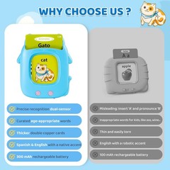 Toddler Toys Talking Flash Cards for 1 2 3 4 5 6 Year Old Boy Girl Birthday Gift