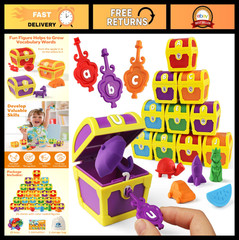 Alphabet Learning Toys for Toddlers – 26 Surprise Letter Locks & Keys, ABC Color