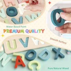 Colorful Wooden Alphabet Puzzle for Kids – Develops Motor Skills & Coordination