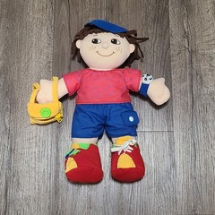 Kidoozie Learn to Dress Plush Doll Kids Dressing Skills Buttons Hook Loop Zipper