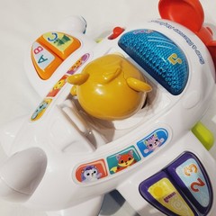 Vtech Soar & Discover Airplane Interactive Pull Toy Bear Pilot Music Lights