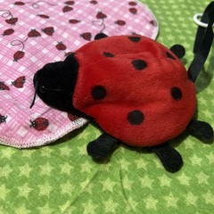 BABY TOYS Ladybugs 0-6 months Crinkle Teether Hanging Toy Girls Set Of 2
