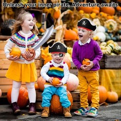 Pirate Costume Kit 18pc Adjustable Kids Adults Halloween Birthday Party Supplies