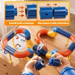 Electrical Train Set for Kids Aged 3 4 5 6 7 8 9, 65+ Pcs Car Tracks with Traffi