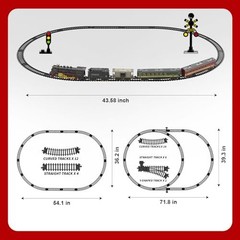 Electric Train Set, Steam Train Toy with Locomotive and Tracks, Upgraded