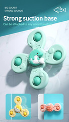 3pcs Sea Animals Baby Spinner Toys with Suction Cups – babies rattle toys, spin