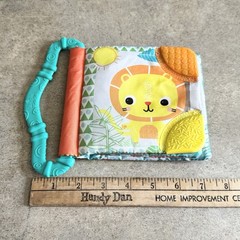 Bright Starts Teethe & Read Take Along Cloth Soft Crinkle Teether Book Safari