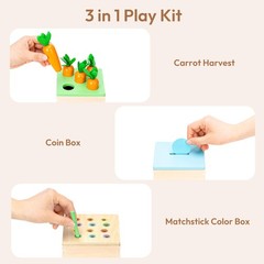 Montessori Toys for 1+ Year Old, Wooden Baby Learning Toys, Object Permanence…