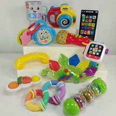 Fisher Price VTech Infant Toddler Toy Lot 11pc Sensory Teether Sound Music Toys