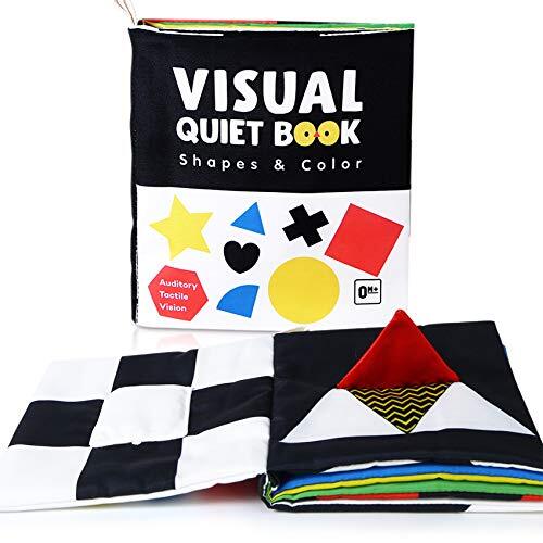 Baby Books Toys, High Contrast Black and White Books Non Toxic Fabric Touch a…
