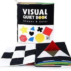 Baby Books Toys, High Contrast Black and White Books Non Toxic Fabric Touch a…