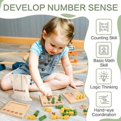 Montessori Toy – Counting Peg Board Game for Kids Math and Numbers for Toddlers