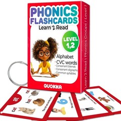 QUOKKA English Alphabet CVC Flash Cards – Learn to Read Set for Kids Ages
