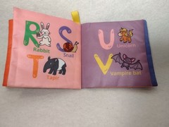 Soft Baby Book Fabric Cloth English Letter Alphabet Animal Crinkle Noise 4in.