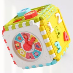 Colorful Shape Sorter Clock Geometric Blocks Early Learning Educational Puzzles