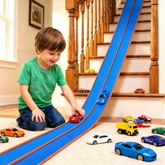 Flexible Tracks 15 Ft Flex Race Car Track for Kids Toy-DIY Car Track Set with…