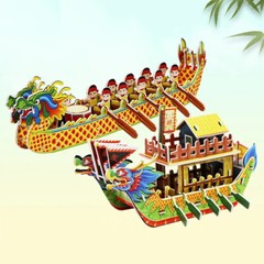 China Dragon Boat Festival Ship Float Water 3D Paper Puzzle Building Model Toy