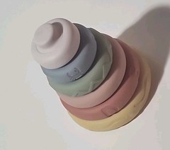 Silicone Stacking Rings Baby Sensory Learning Toy Six Colorful Textured Designs